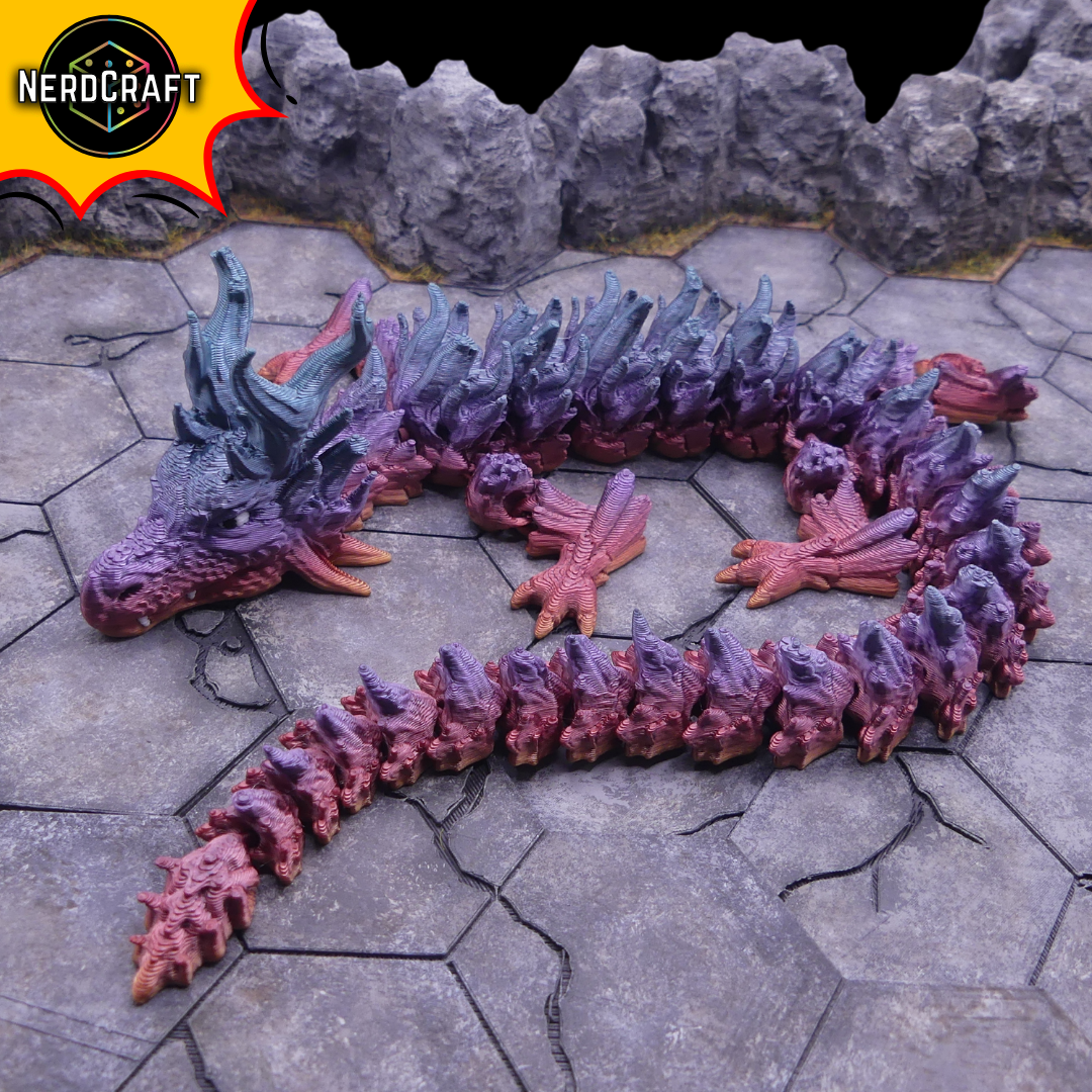 3D Printed Fidget Dragon Product Image with logo left
