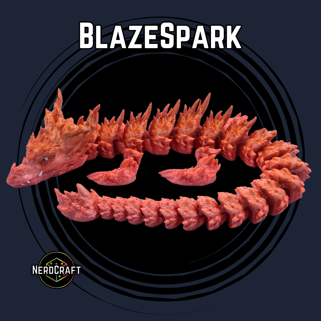 3D Printed Fidget Dragon Product Image for BlazeSpark