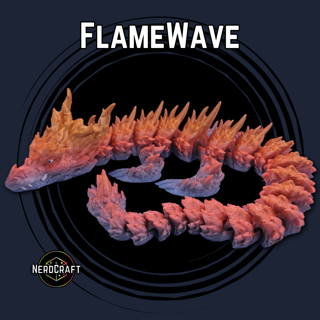 3D Printed Fidget Dragon Product Image for FlameWave