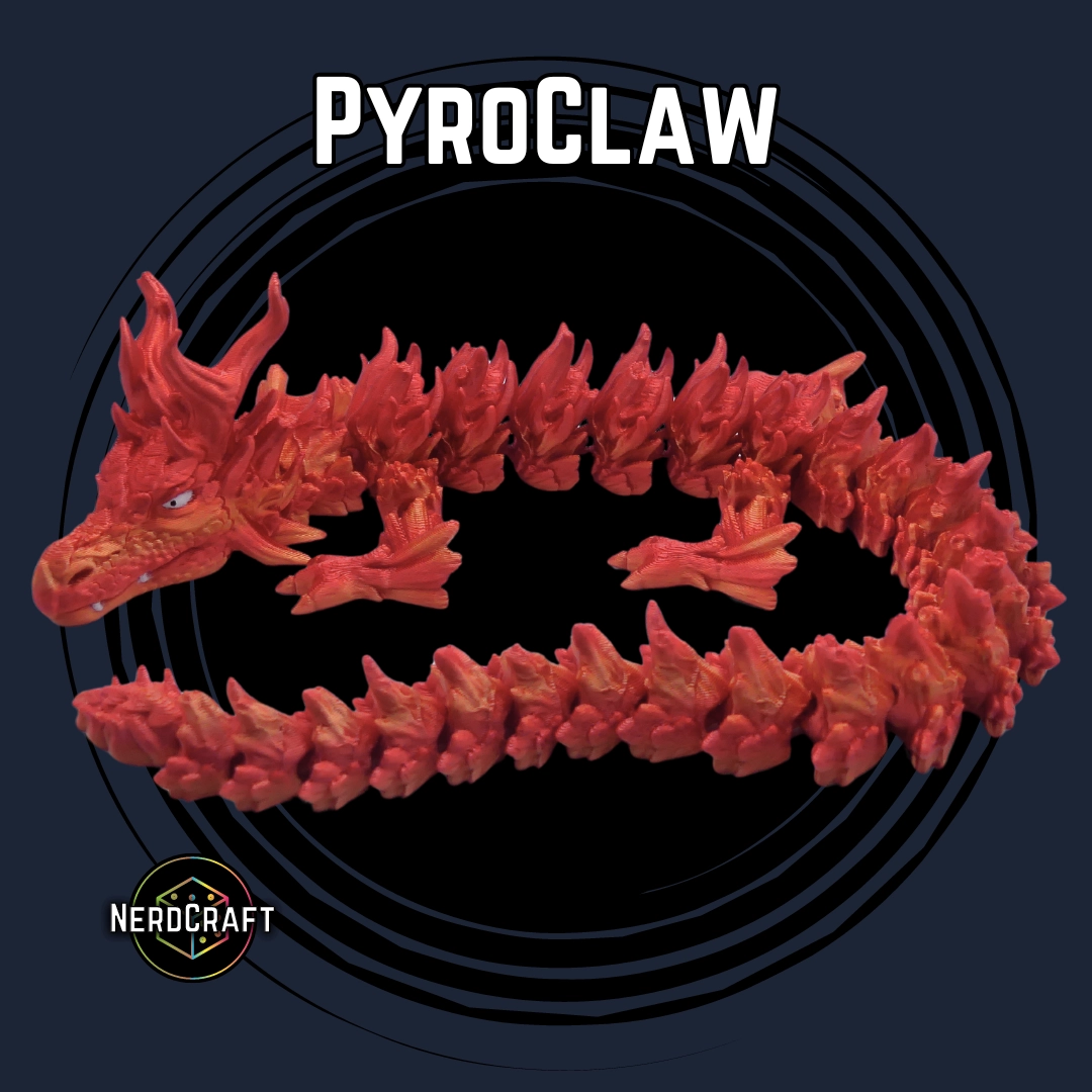 3D Printed Fidget Dragon Product Image for PyroClaw