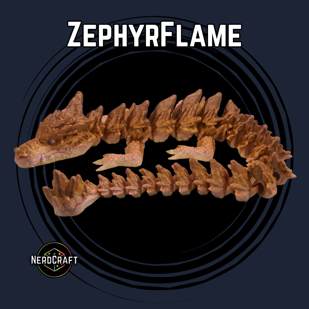 3D Printed Fidget Dragon Product Image for ZephyrFlame