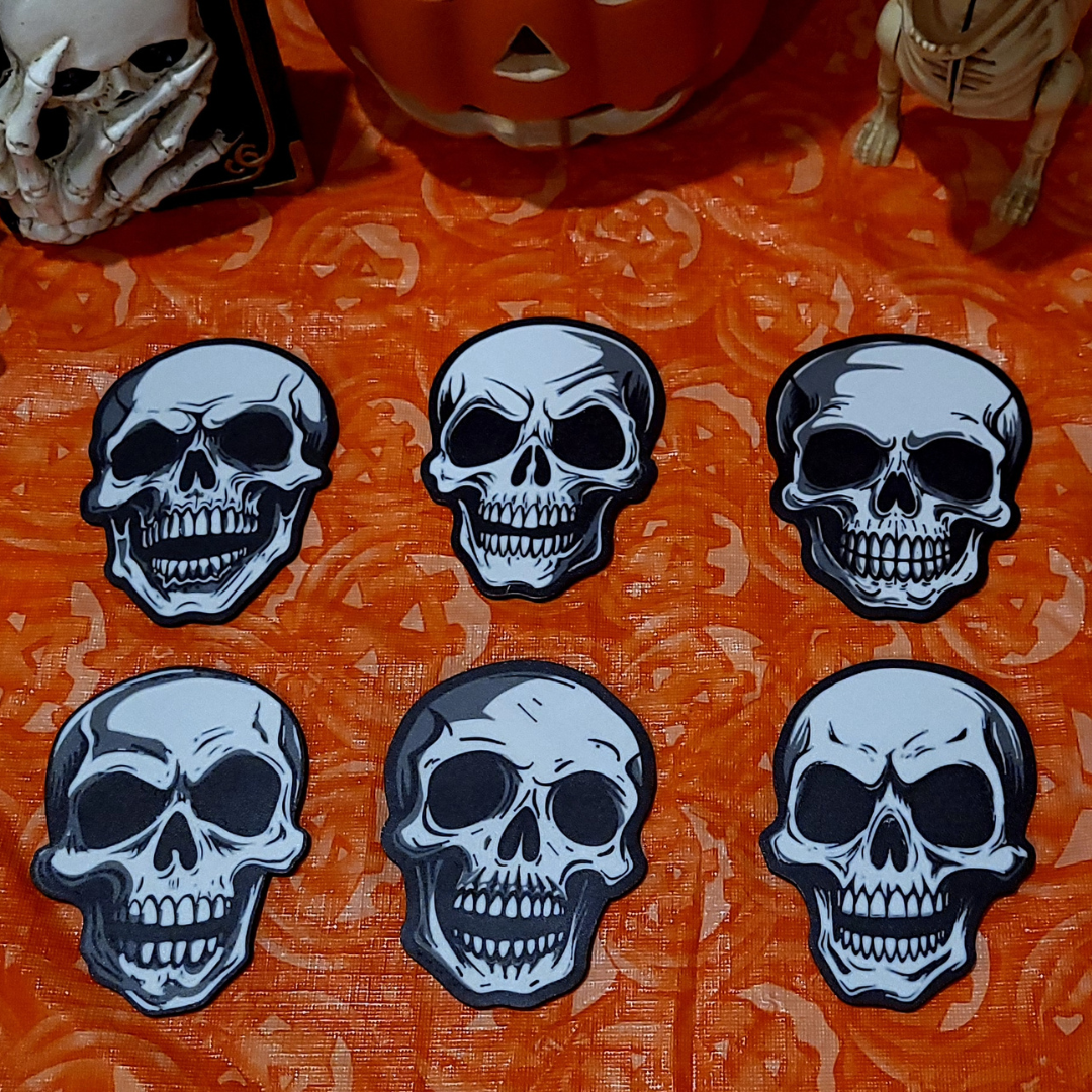 Skull Coasters | 3D Printed 4-6 Pack | NerdCraft Halloween Decor